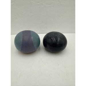 Signed Fraser Studio Pottery Rattle Vessels Ceramic Shaker Art Pair Of 2